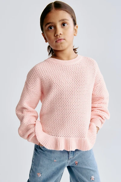 Open-Knit Cotton Sweater
