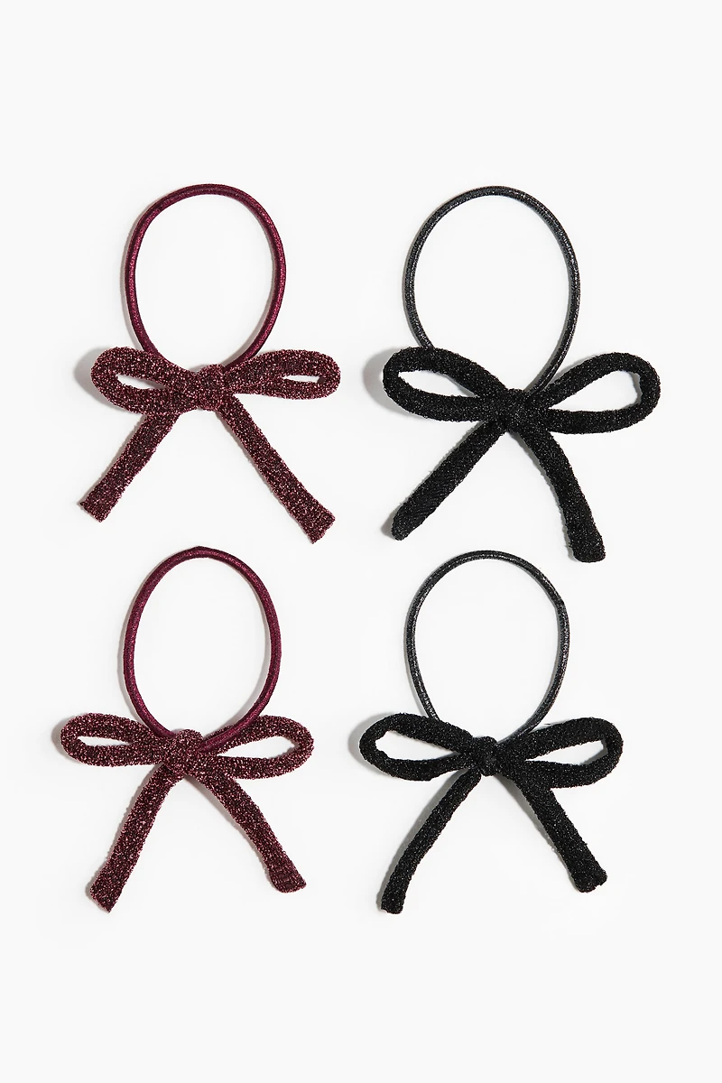 4-Pack Bow-Detail Hair Elastics