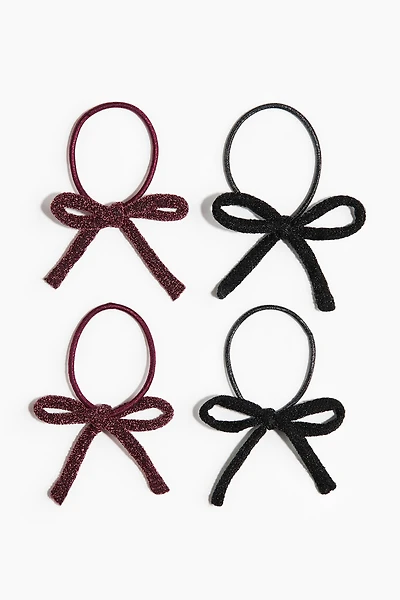 4-Pack Bow-Detail Hair Elastics