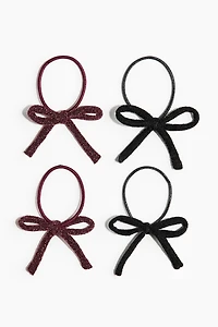 4-Pack Bow-Detail Hair Elastics
