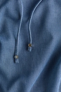 Pantalon taille froncée avec ceinture à nouer