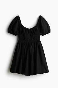Bubble-Hem Cotton Dress