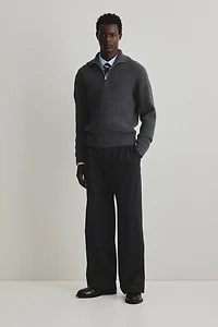 Regular-Fit Half-Zip Wool Polo Sweater