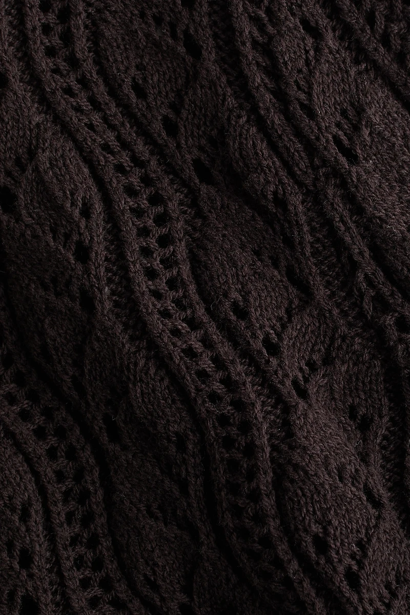 Pointelle-Knit Tie-Front Cardigan