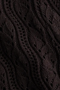 Pointelle-Knit Tie-Front Cardigan