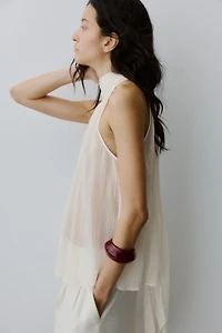 Scarf-Collar Chiffon Top