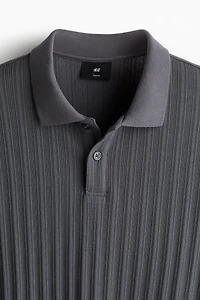 Slim-Fit Textured Jersey Polo Shirt