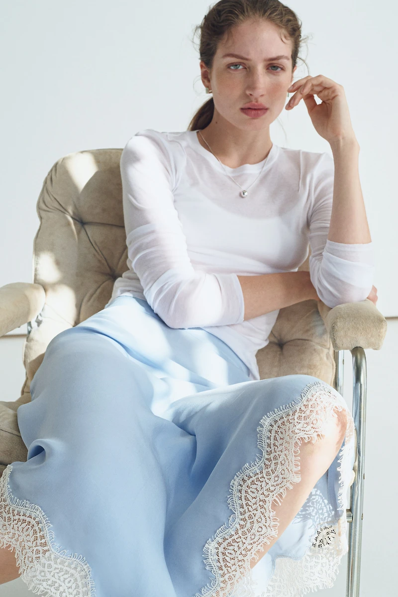 Asymmetric Viscose Skirt