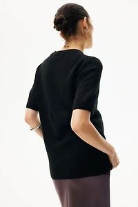 Haut à manches courtes MAMA en fin tricot