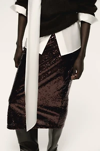 Jupe midi à sequins