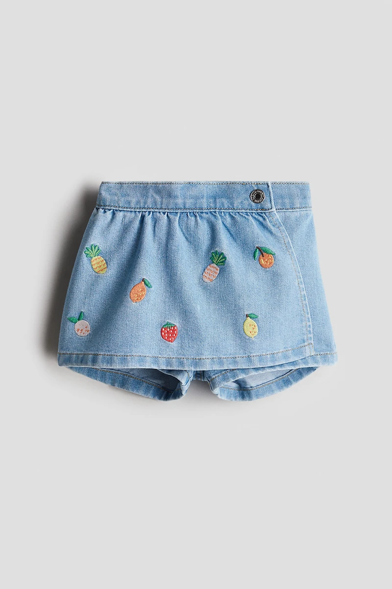 Embroidery-detail Skort