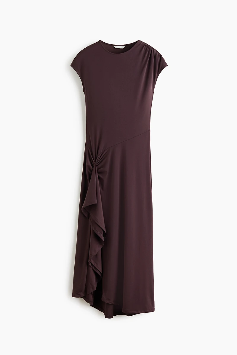 Draped-Panel Jersey Dress