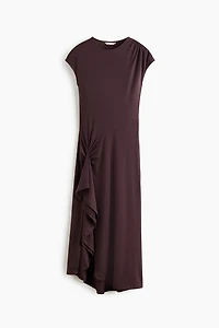 Draped-Panel Jersey Dress