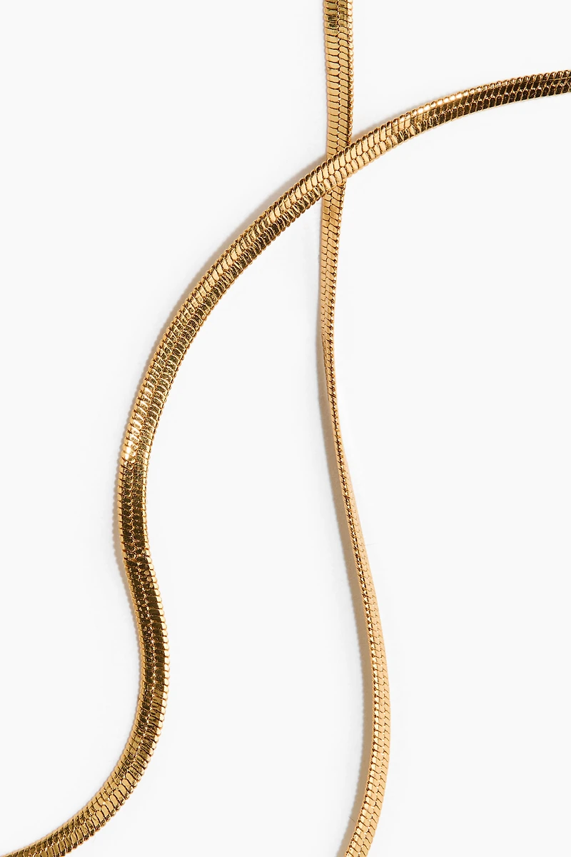 Waterproof Herringbone Chain Necklace