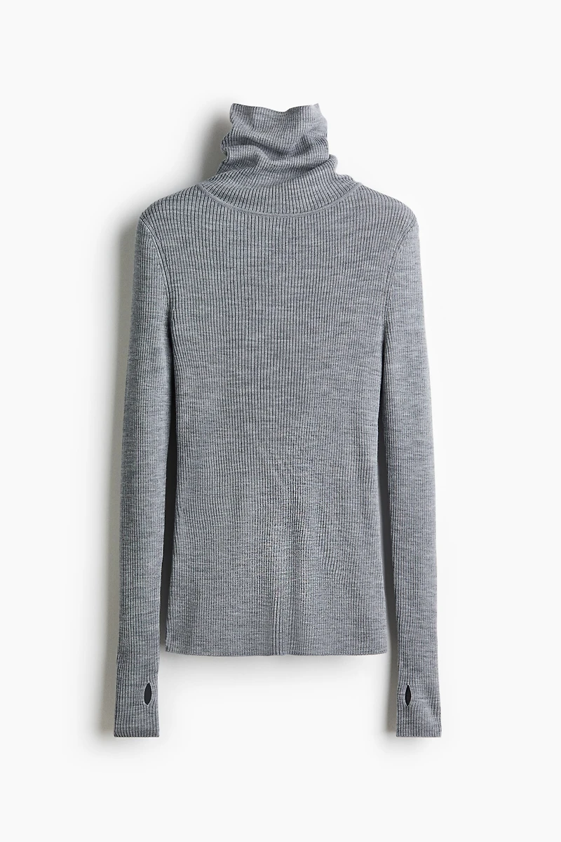 Merino Wool Turtleneck Top