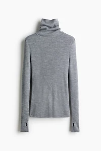 Merino Wool Turtleneck Top
