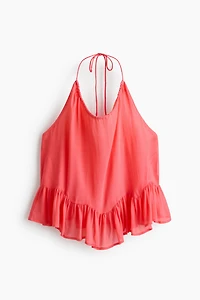 Ruffle-Trimmed Halterneck Top