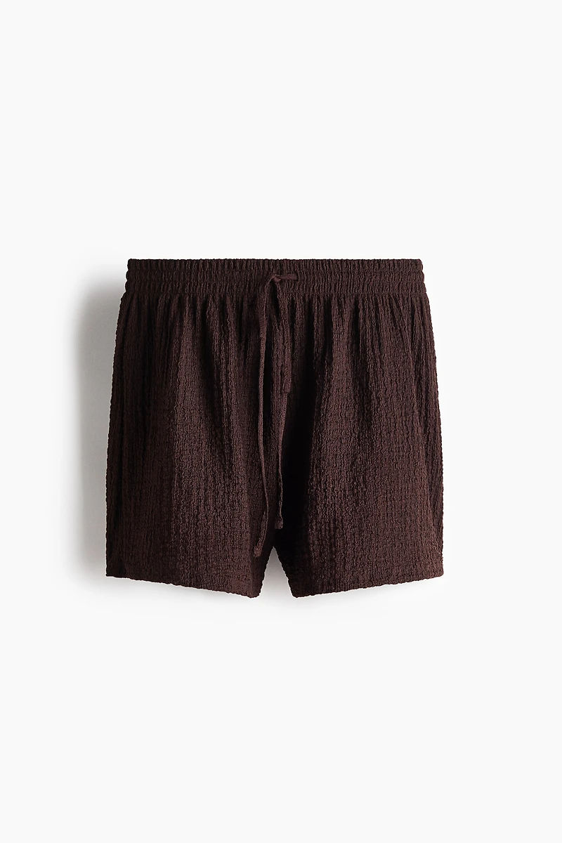 Textured Jersey Drawstring Shorts