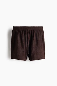 Textured Jersey Drawstring Shorts