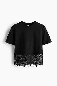 Lace-Trimmed T-Shirt