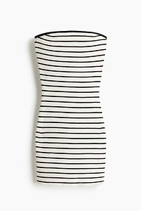 Robe bandeau en tricot côtelé