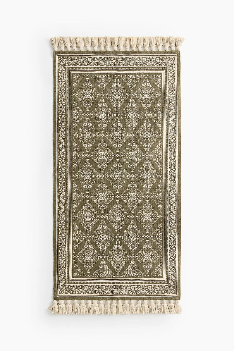 Patterned Rug with Fringe