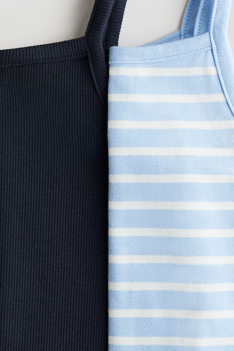 Lot de 2 hauts à bretelles fines en coton