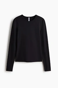 Long-sleeved jersey top
