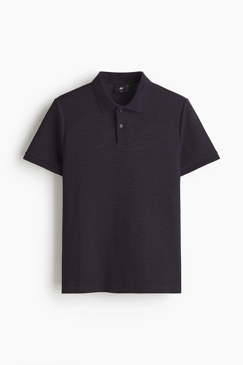 Slim-Fit Jacquard-Knit Polo Shirt