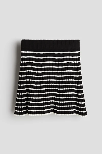 Rib-knit A-line Skirt