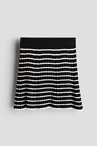 Rib-knit A-line Skirt