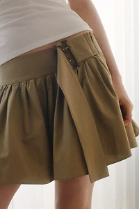 Flared Cotton Mini Skirt