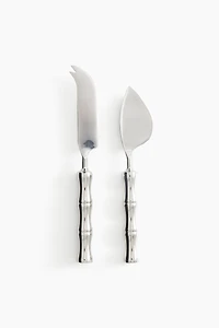Lot de 2 couteaux à fromage en métal