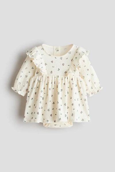 Crinkled Bodysuit Dress