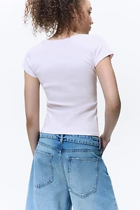 Ribbed V-Neck Top