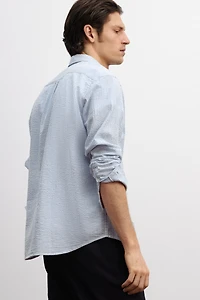 Loose-Fit Seersucker Shirt