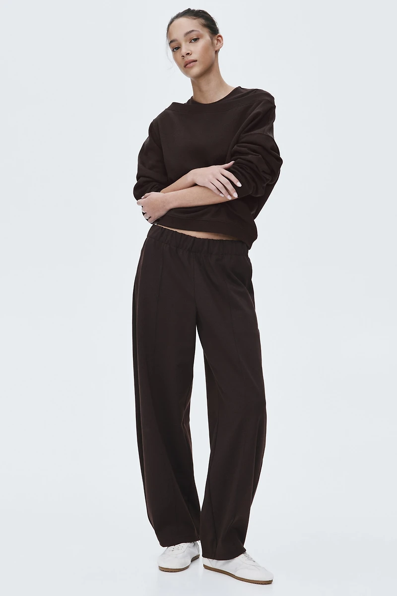 Pantalon à jambes barrel en jersey point de Rome