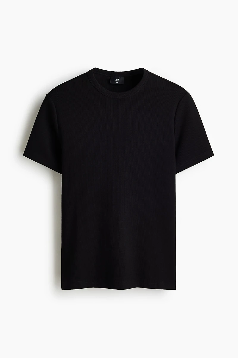 Slim-Fit Ribbed T-Shirt