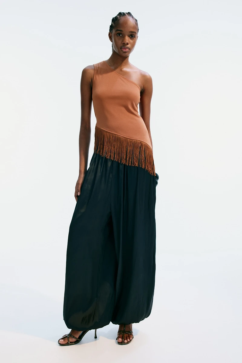 One-Shoulder Top with Fringe