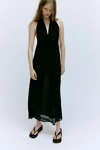 Robe maxi à encolure bénitier