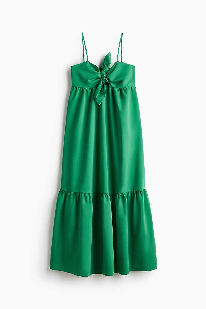 Tie-Detail Tiered Dress