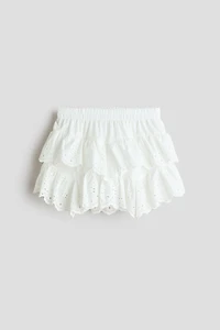 Cotton Skirt with Eyelet Embroidery