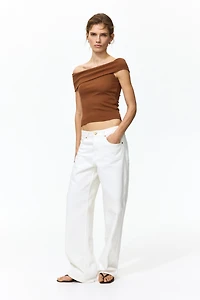 Rib-Knit Off-the-Shoulder Top