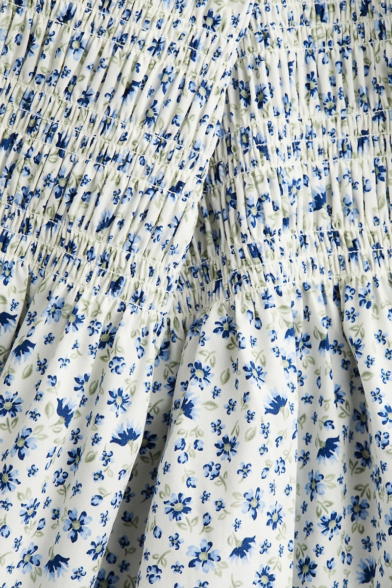 Robe smockée en popeline