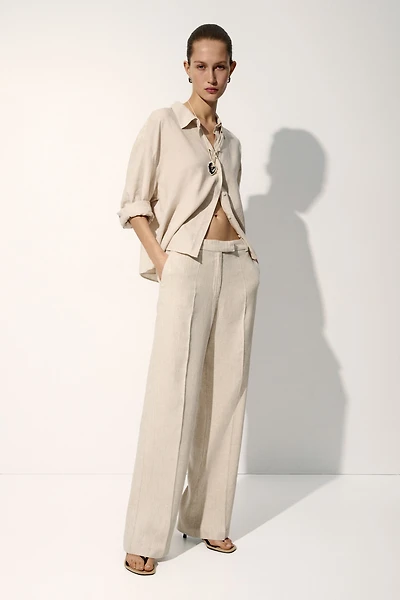 Pantalon sur mesure en lin mélangé