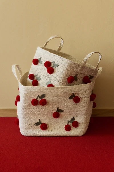 Pompom Seagrass Storage Basket