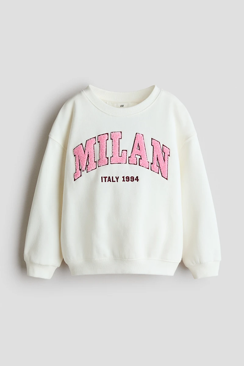 Motif-Detail Brushed-Inside Sweatshirt