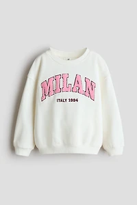Motif-Detail Brushed-Inside Sweatshirt