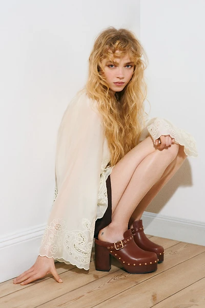 Blouse with Eyelet Embroidery