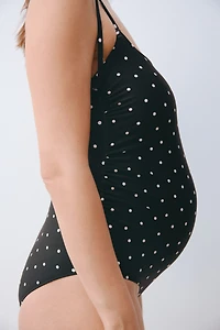 MAMA Padded-Cup Tie-Shoulder-Strap Swimsuit